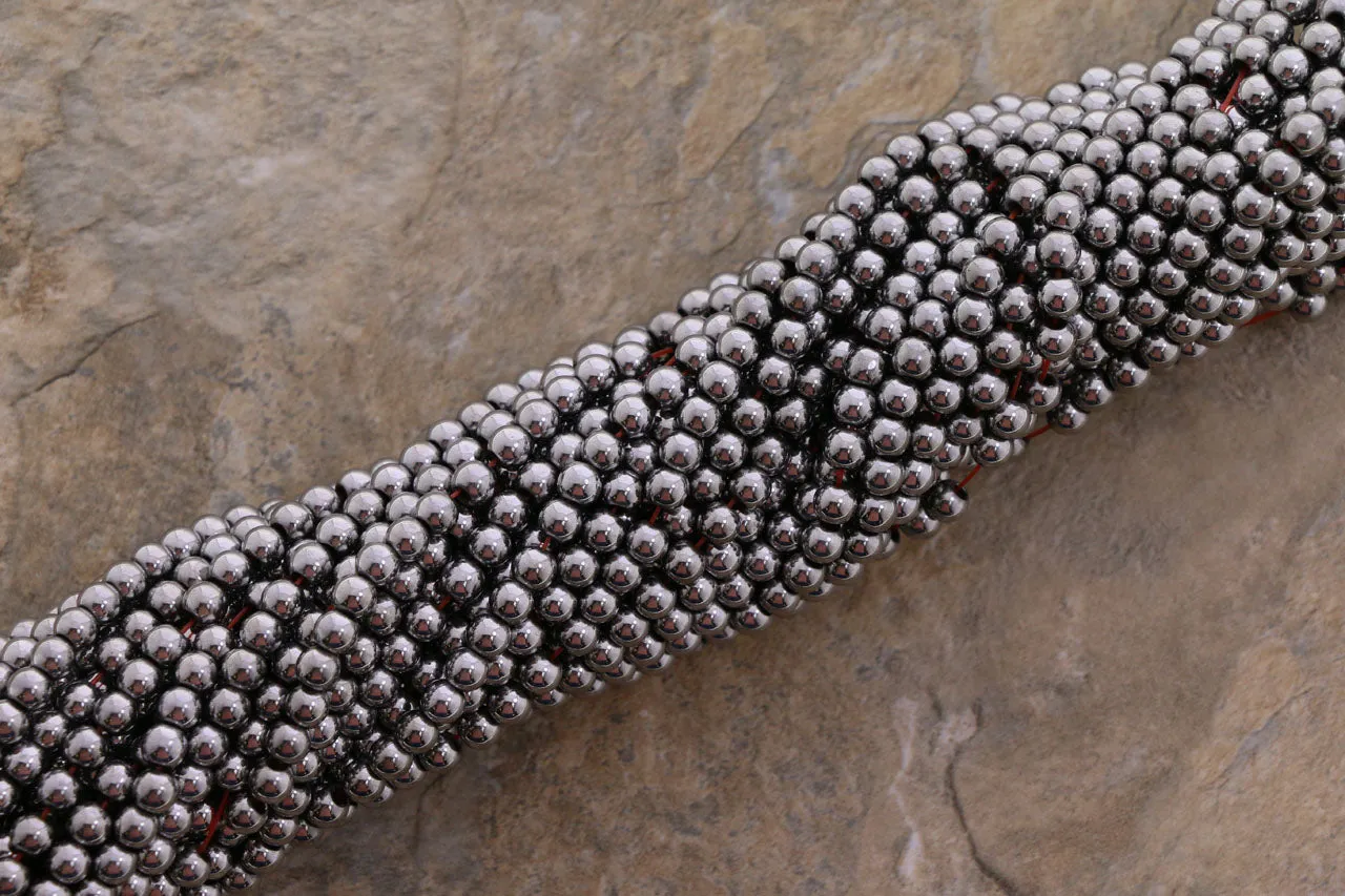 4mm Magnetic Hematite Silverplate MH27