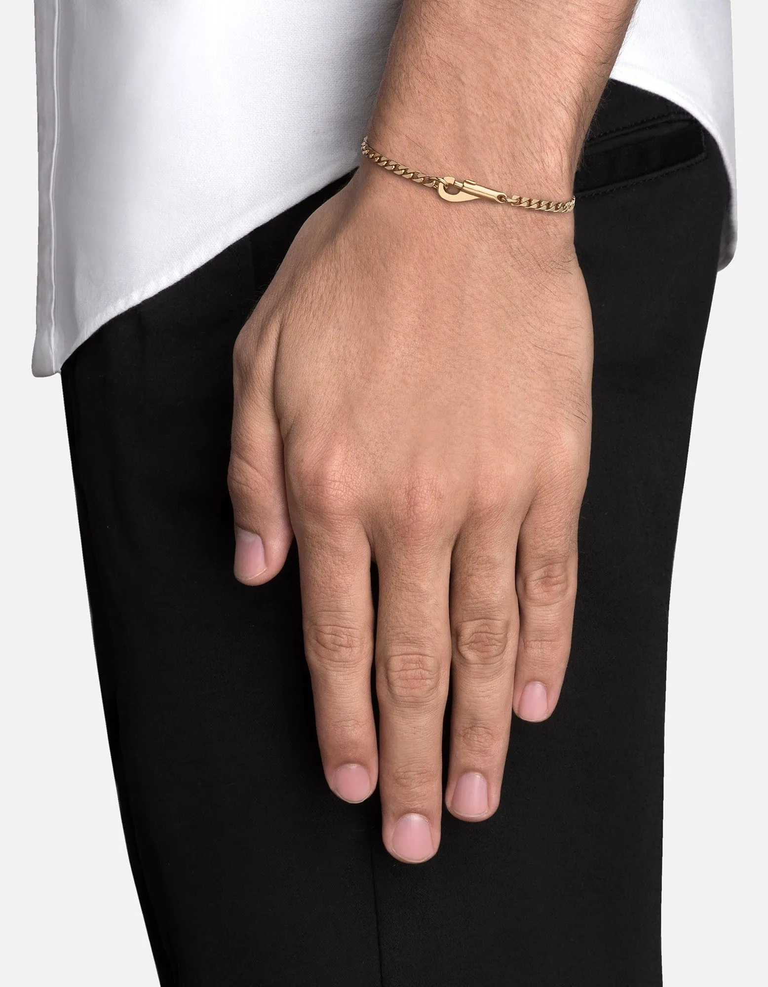 4mm Snap Chain Bracelet, Gold Vermeil