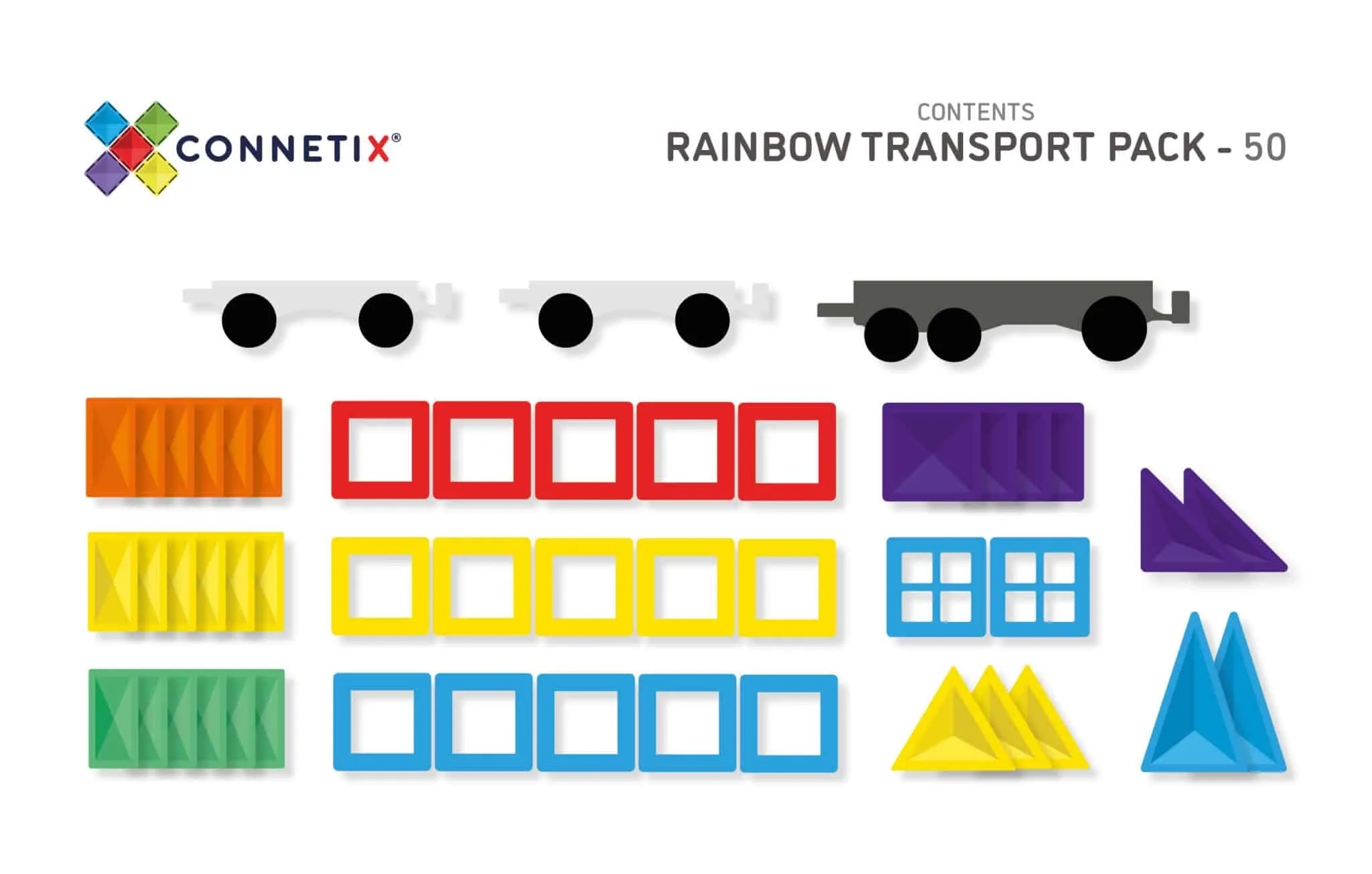 50 Piece Transport Pack Rainbow - 3 