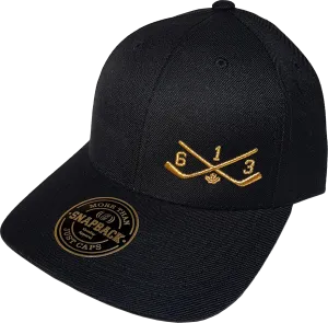 613 FLS Sticks Black & Metallic Gold Adjustable Snap