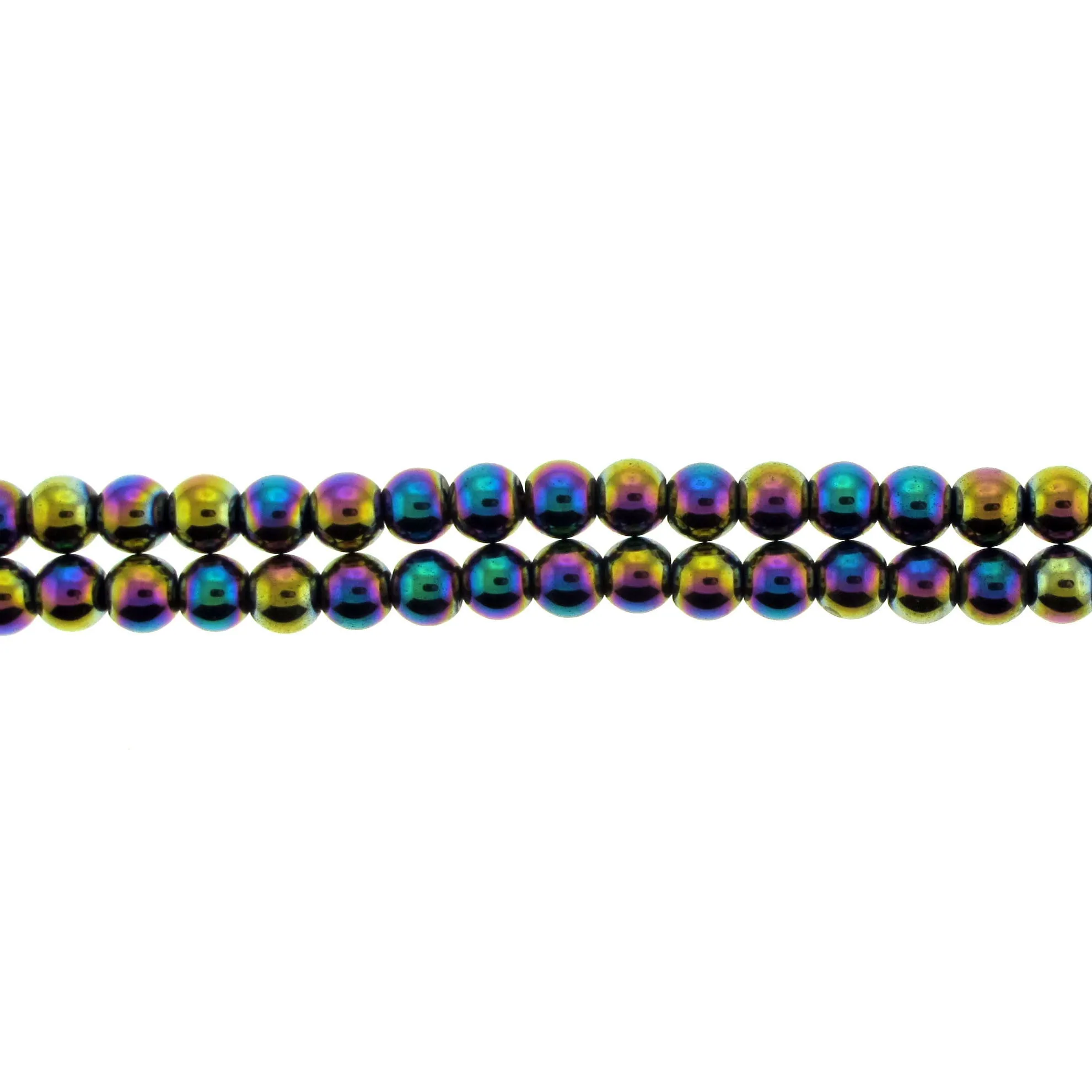 6mm Magnetic Hematite Rainbow Round Mh47