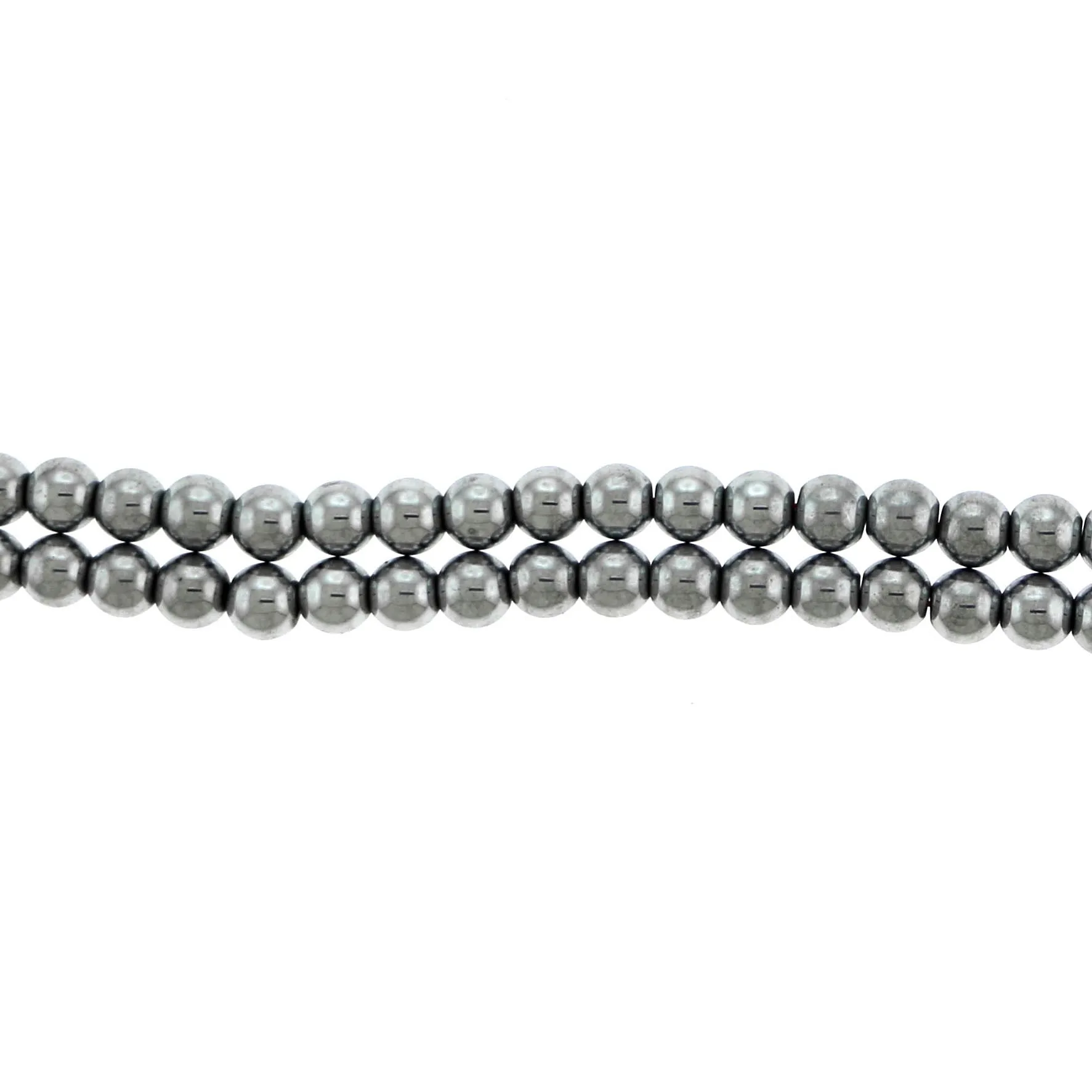 6mm Magnetic Hematite Round Silverplate Mh57
