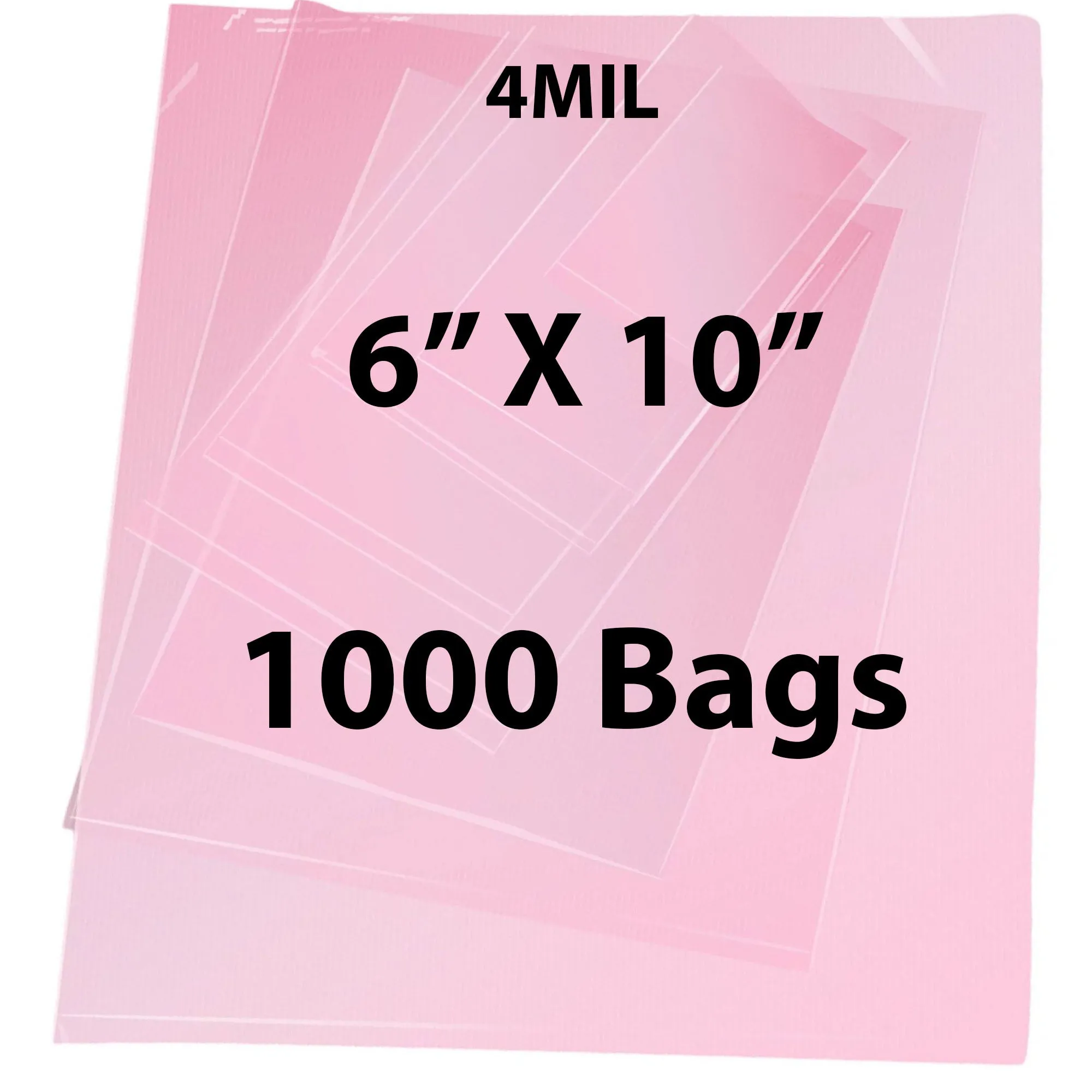 6X10 inches Pink Anti Static Bags 4 Mil Flat
