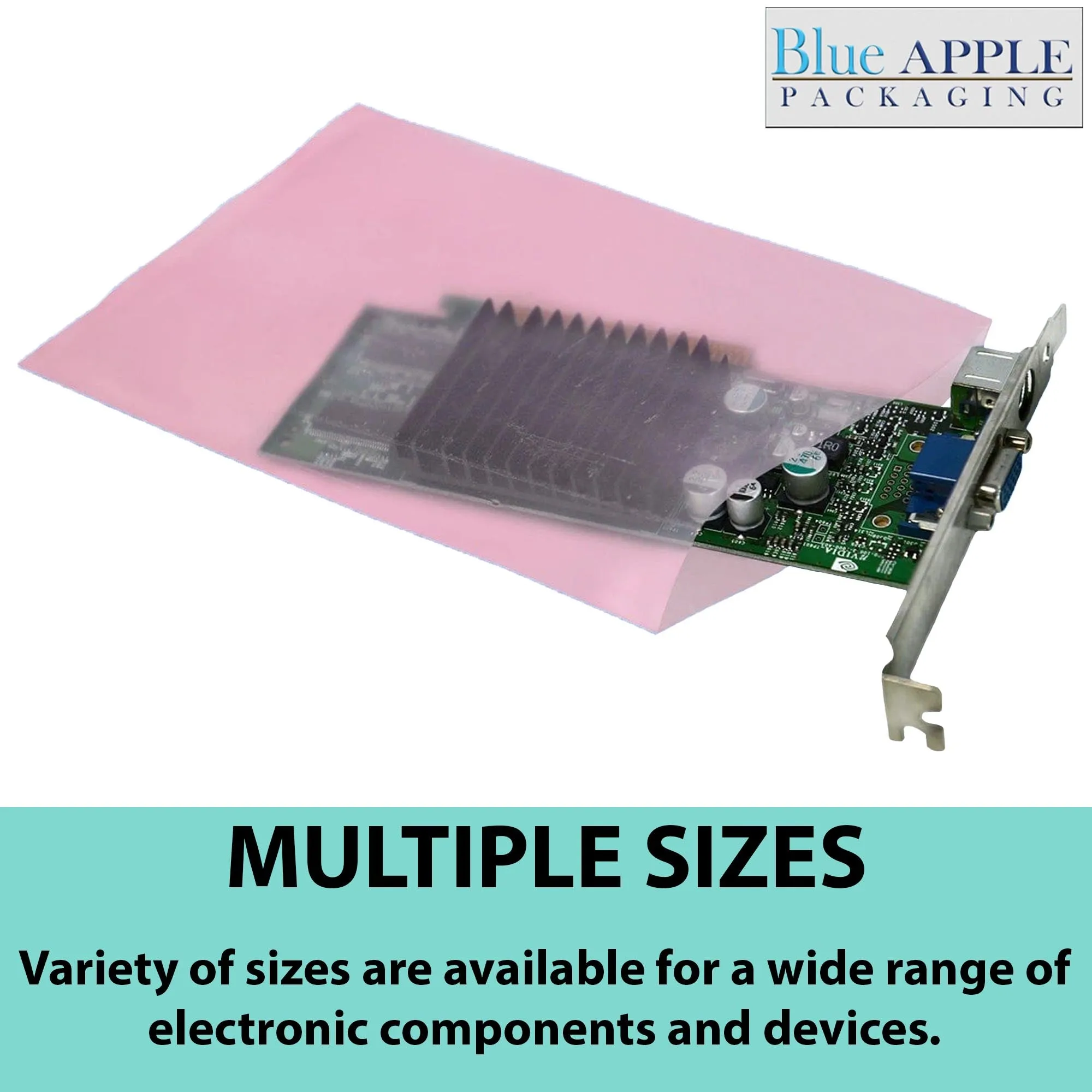 6X10 inches Pink Anti Static Bags 4 Mil Flat