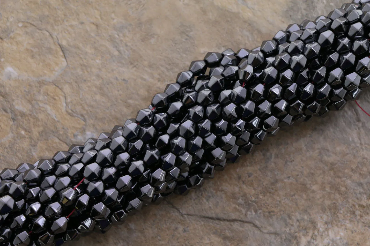6X6mm Magnetic Hematite Bicone Mh45
