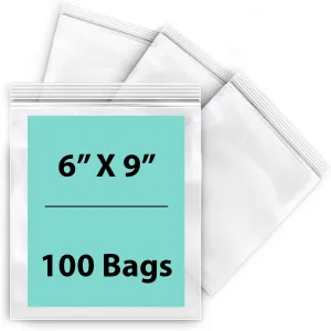 6X9 inches Reclosable Single Line Zipper Poly Bags 4 Mil (LDPE)