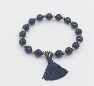 8mm Bracelet Onyx with Tassel