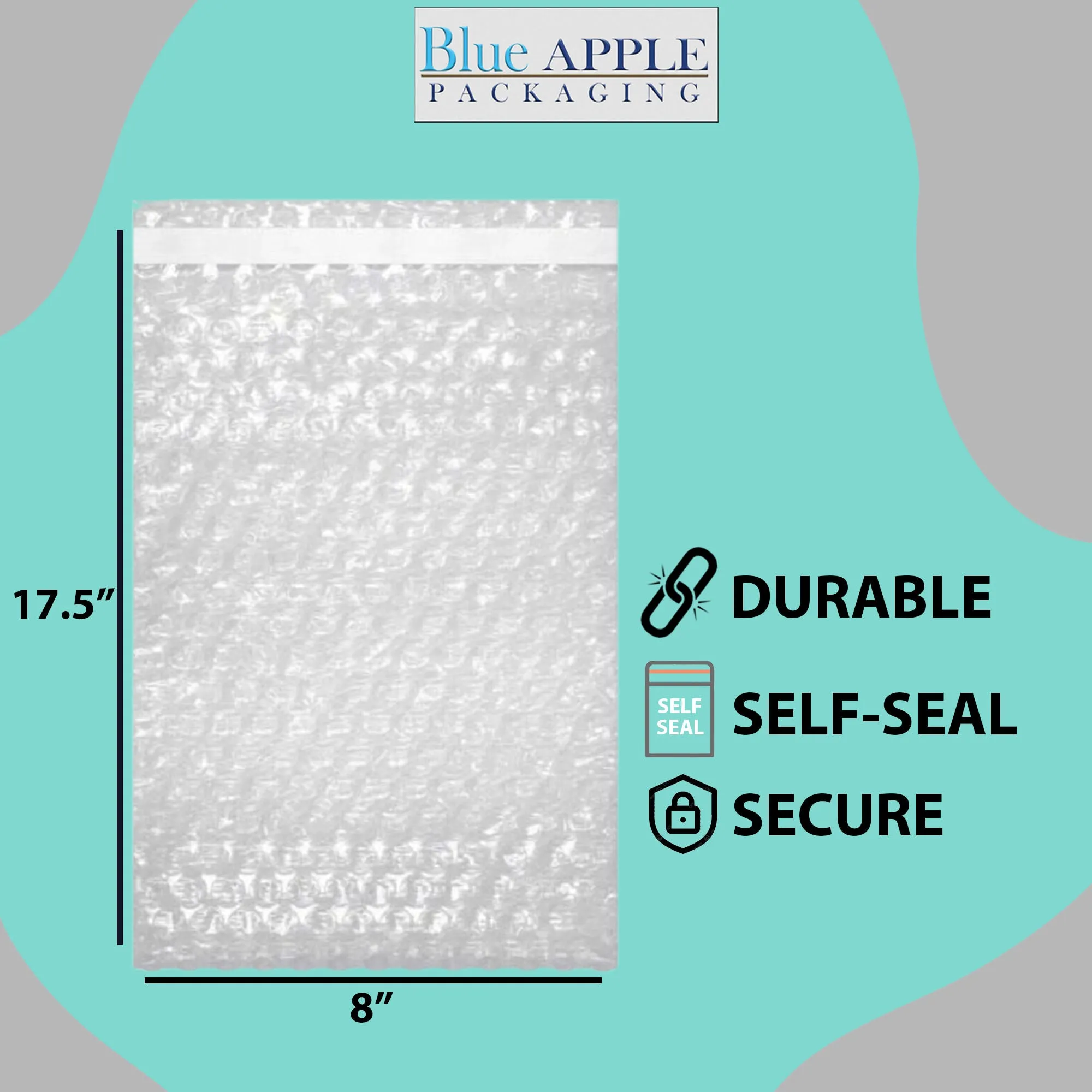 8X17.5 inches Bubble Wrap Bags Self seal pouches Shipping Supplies
