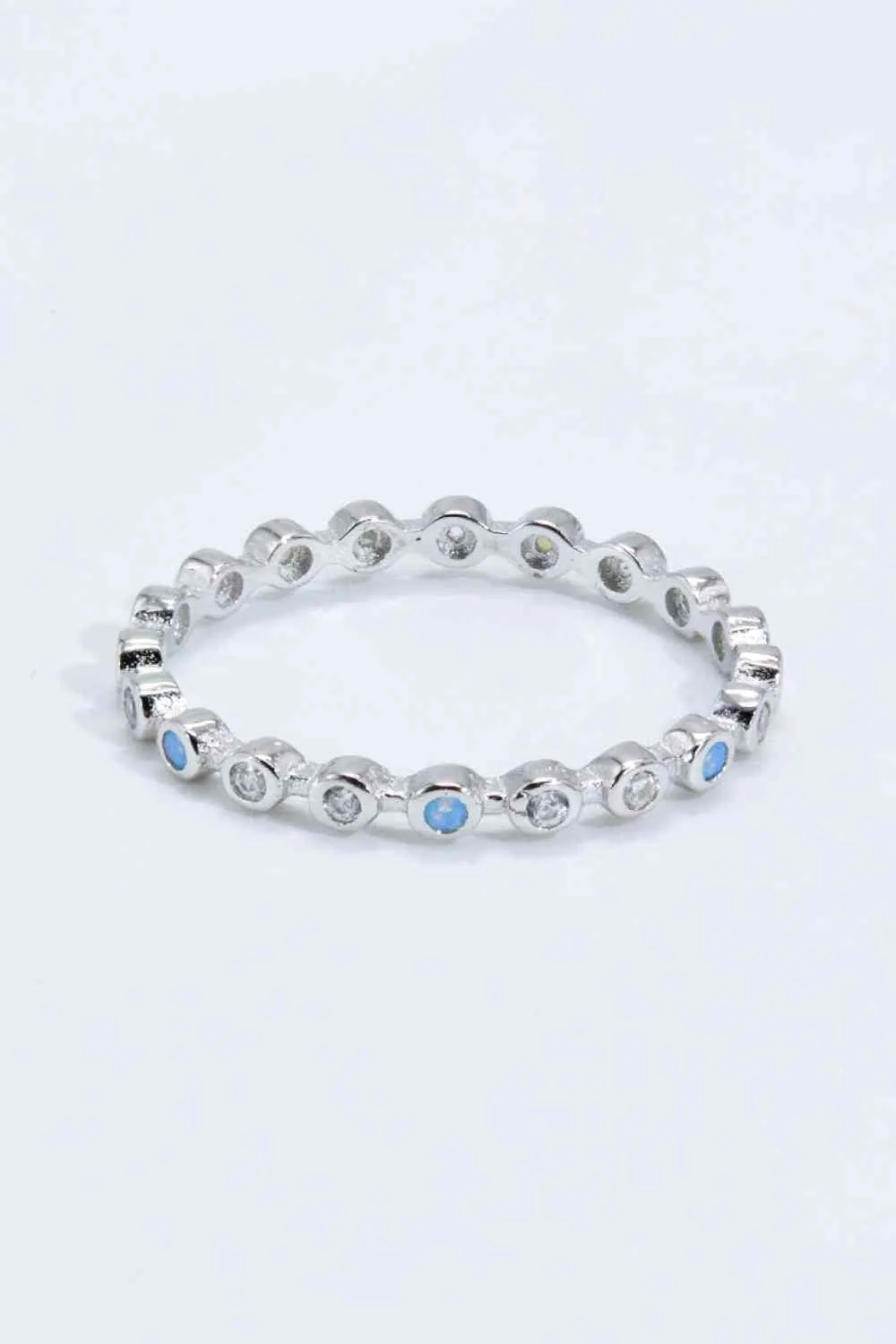 925 Sterling Silver Zircon and Natural Moonstone Ring