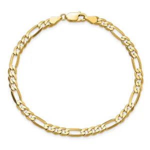 9" 10K 4.75mm Flat Figaro Chain Bracelet