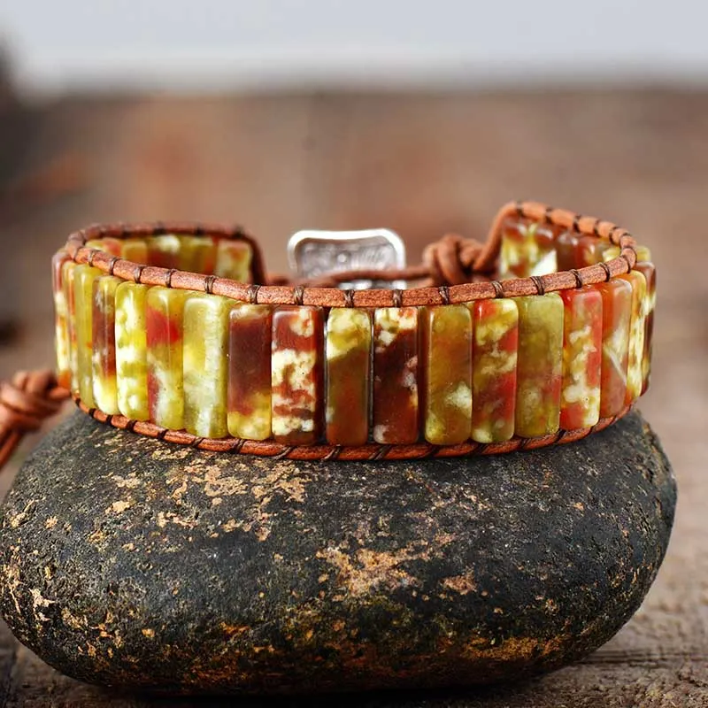 Abstract Pink Regalite Bracelet