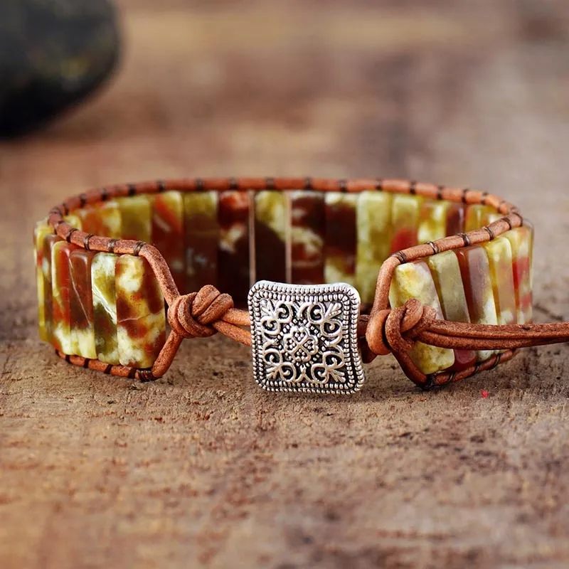 Abstract Pink Regalite Bracelet