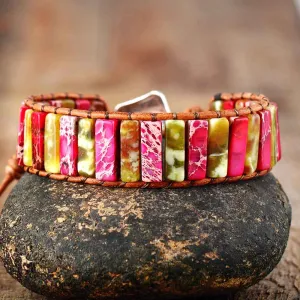 Abstract Pink Regalite Bracelet