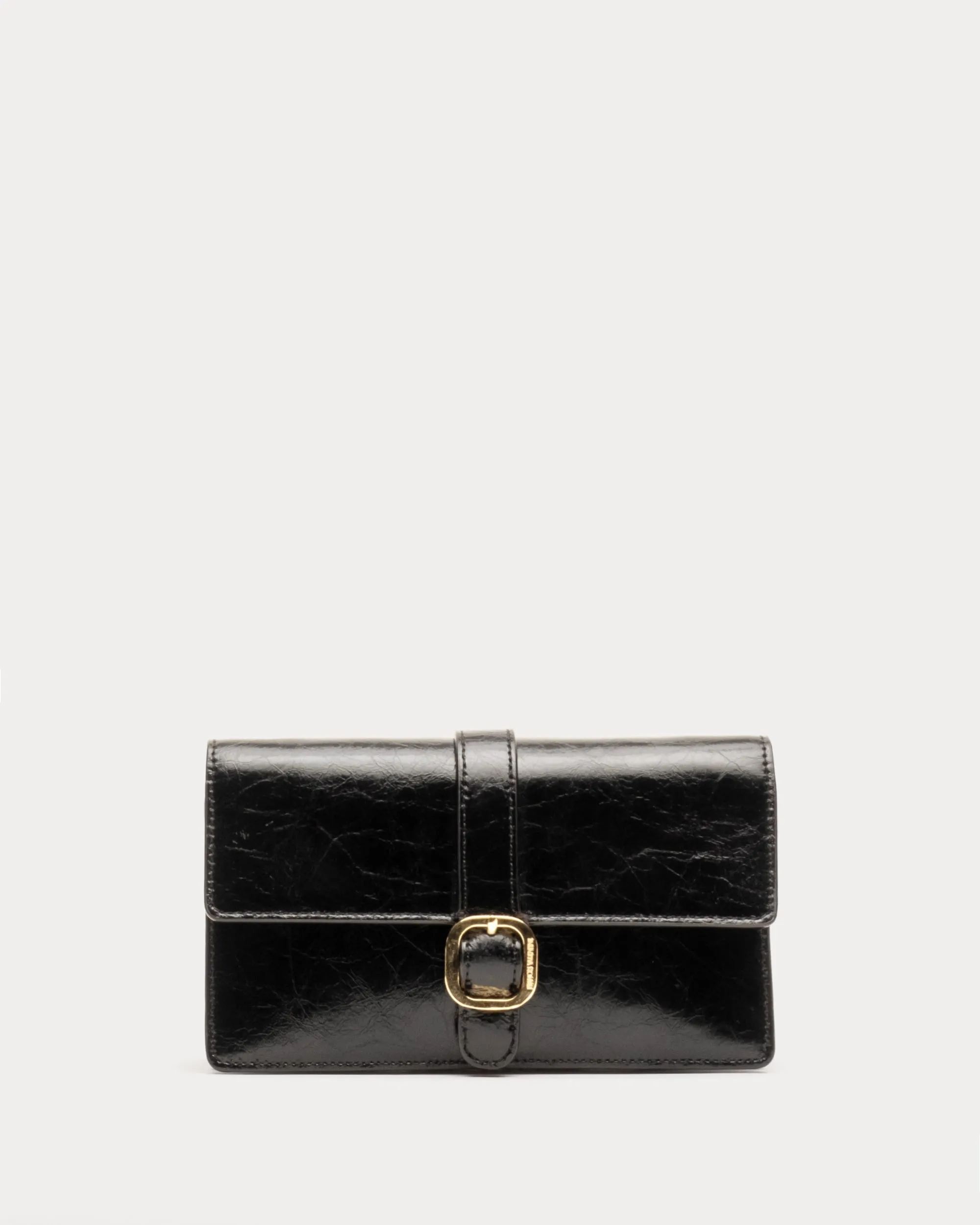 Accordian Wallet - Crinkled Leather Black