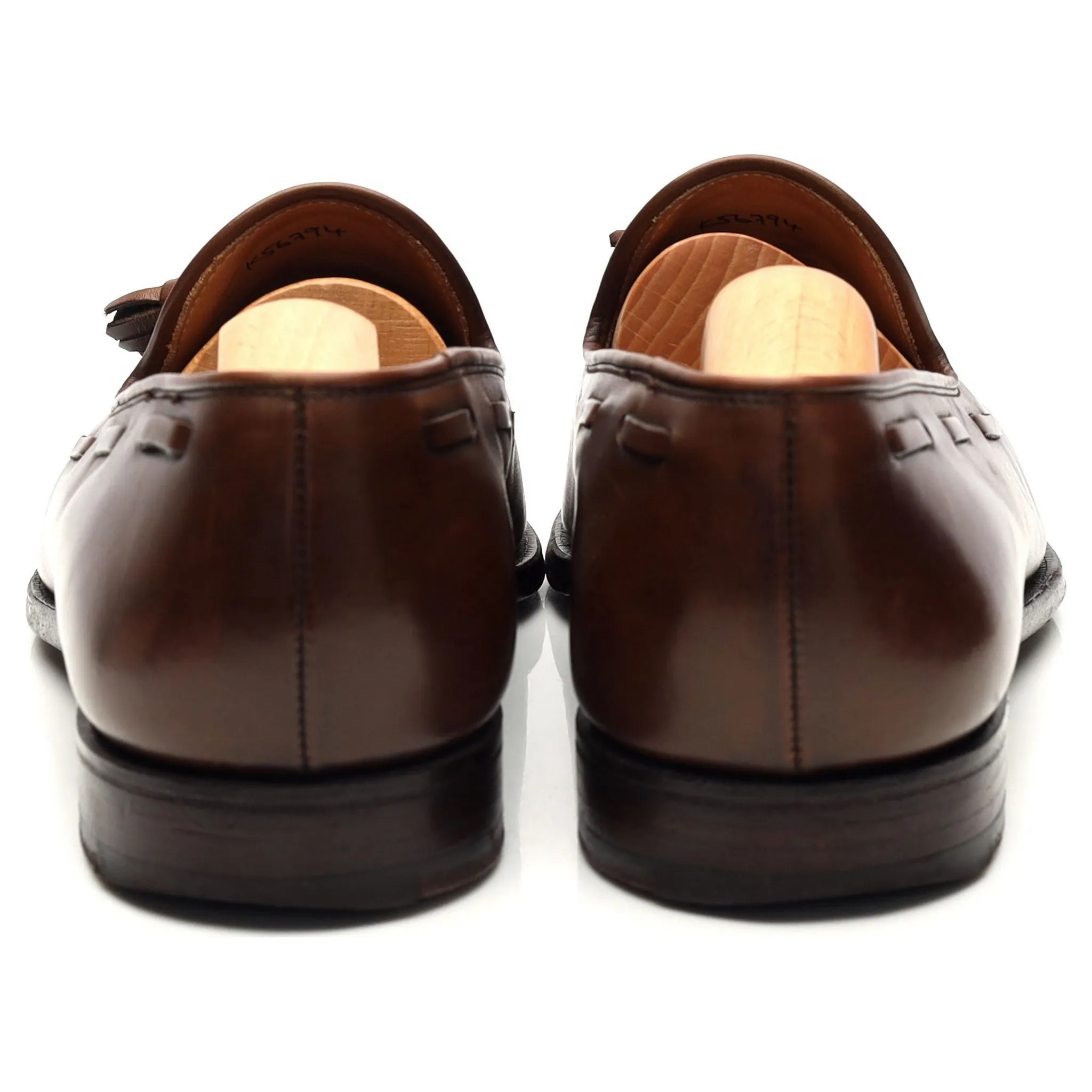 'Adrian' Brown Leather Tassel Loafers UK 7.5 E