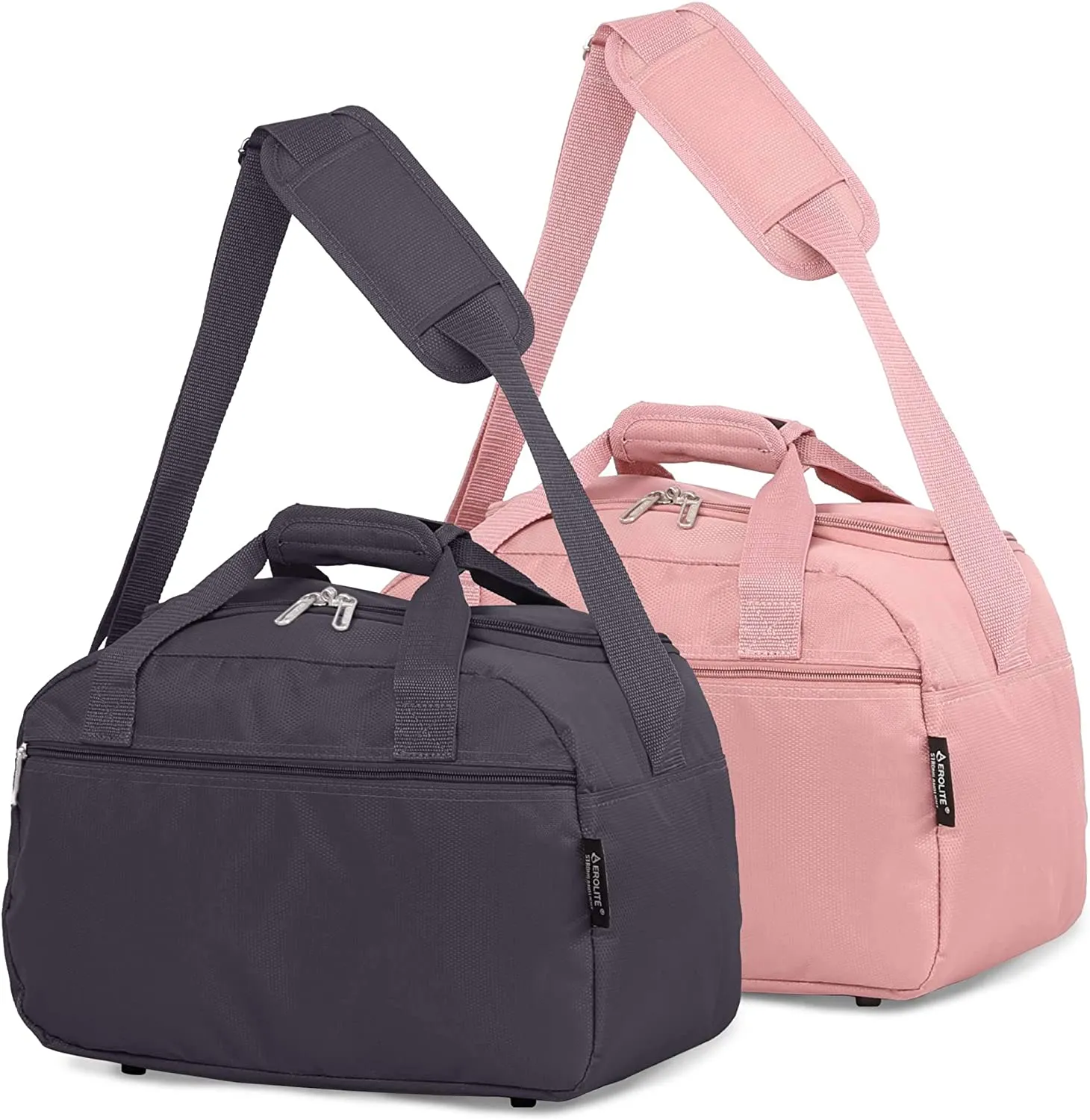 Aerolite (40x20x25cm) New and Improved 2024 Ryanair Maximum Size Holdall Cabin Luggage Under Seat Flight Holdall Bag (x2 Set)