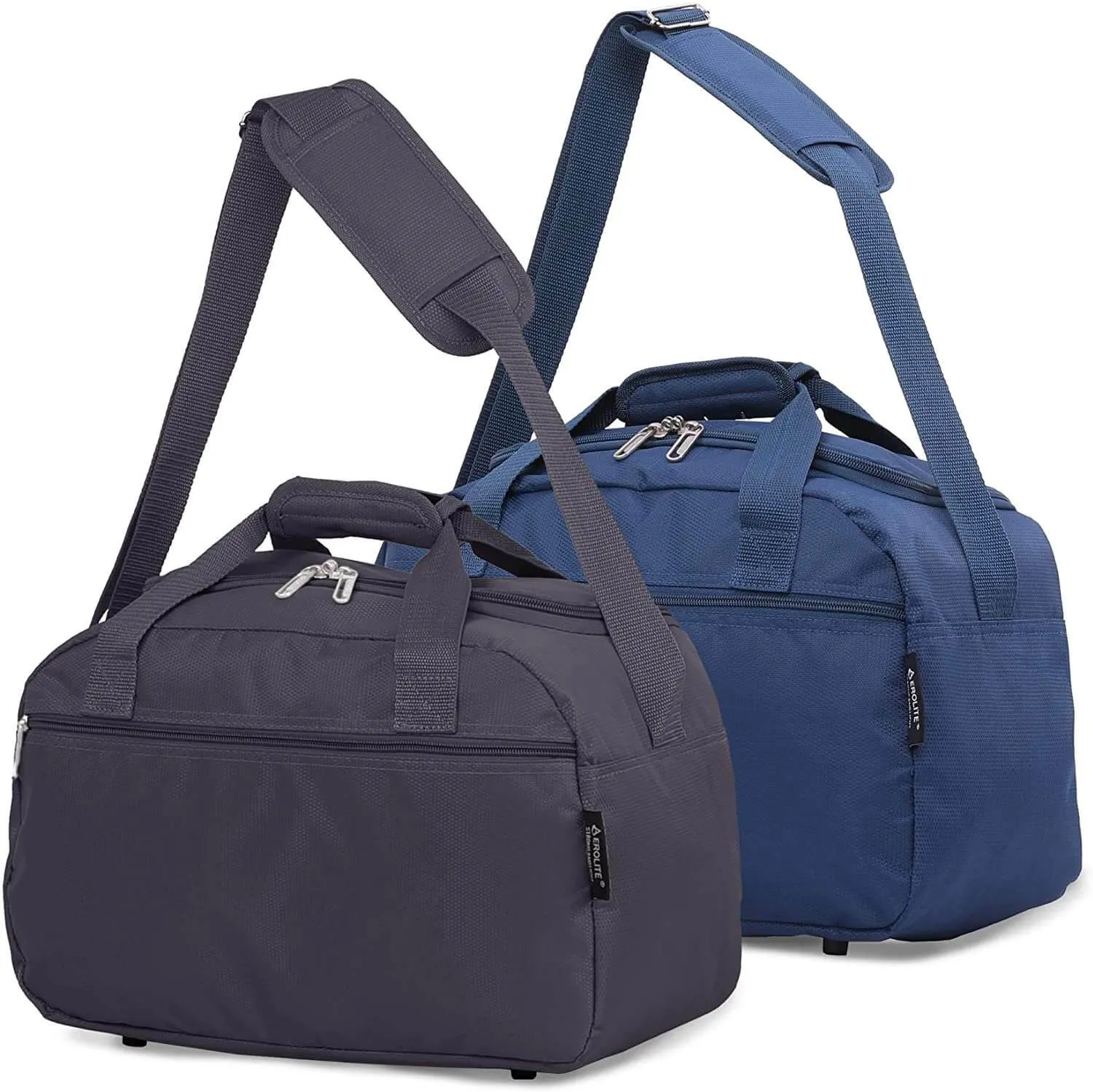 Aerolite (40x20x25cm) New and Improved 2024 Ryanair Maximum Size Holdall Cabin Luggage Under Seat Flight Holdall Bag (x2 Set)