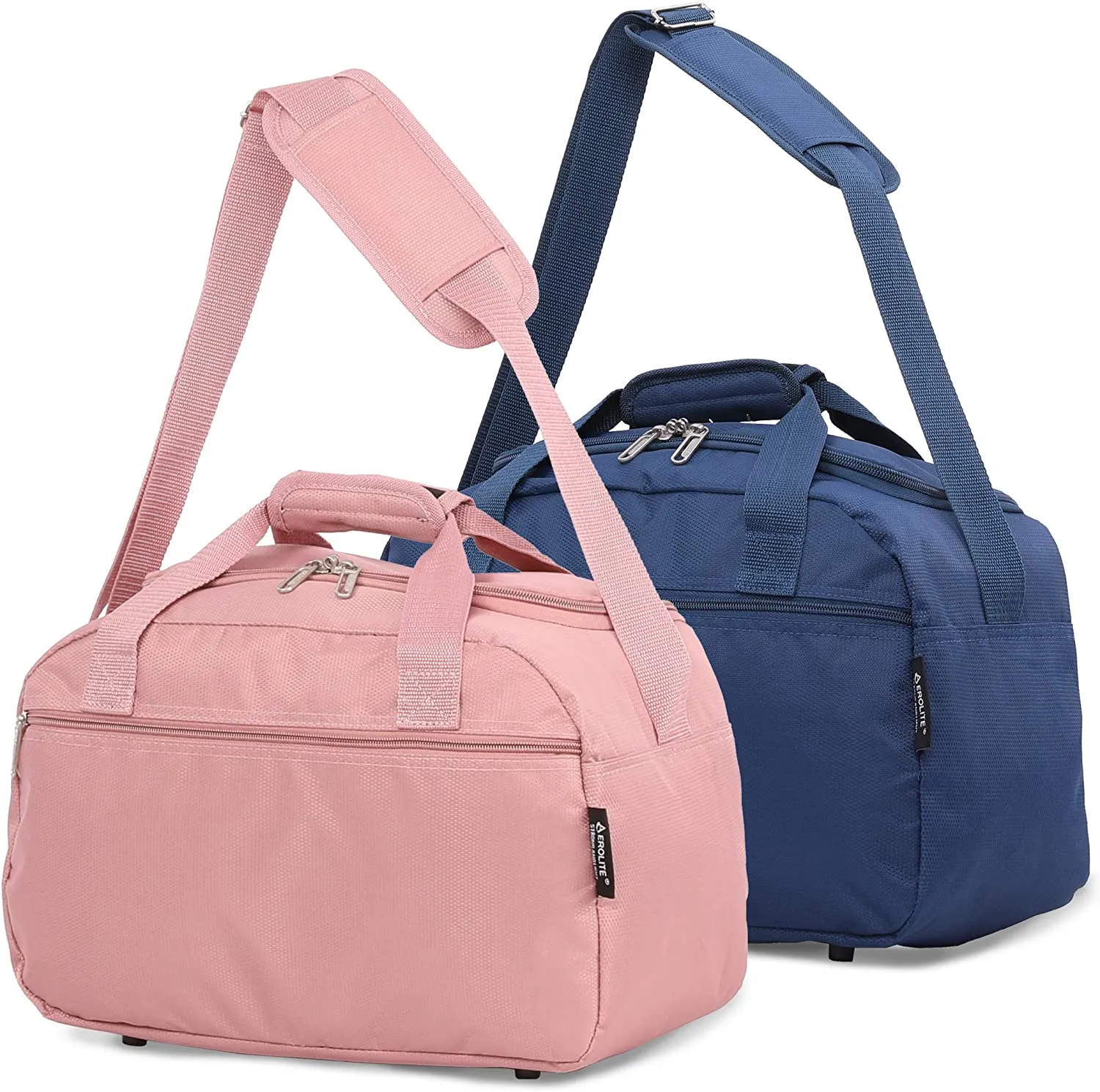Aerolite (40x20x25cm) New and Improved 2024 Ryanair Maximum Size Holdall Cabin Luggage Under Seat Flight Holdall Bag (x2 Set)