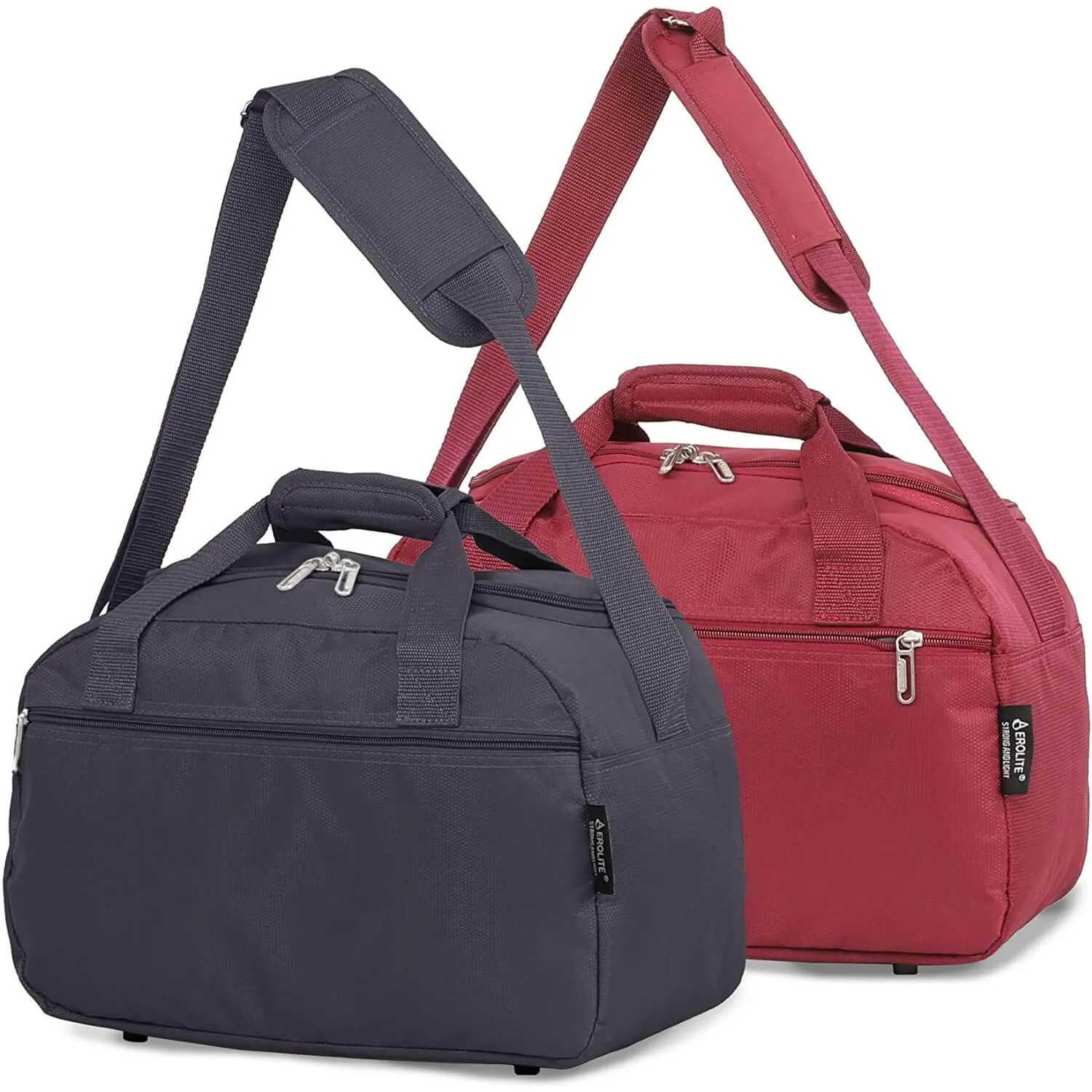 Aerolite (40x20x25cm) New and Improved 2024 Ryanair Maximum Size Holdall Cabin Luggage Under Seat Flight Holdall Bag (x2 Set)
