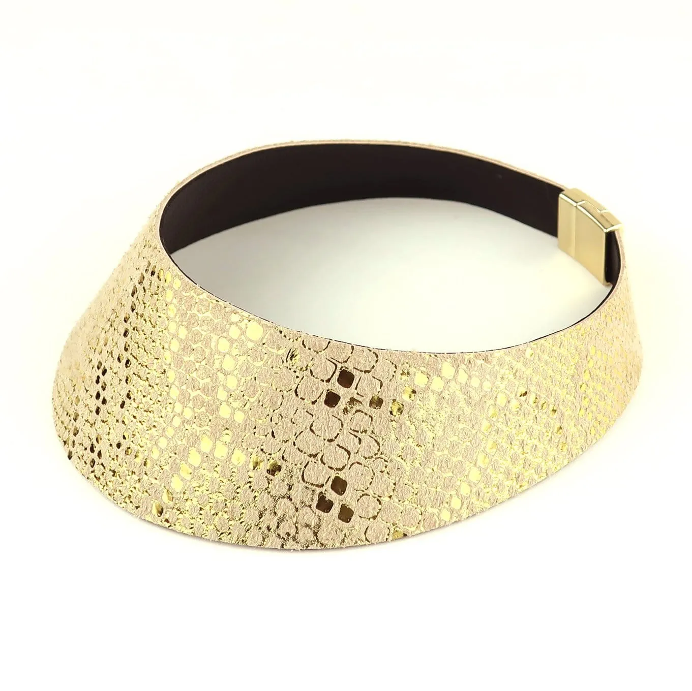 African queen black and white leather choker