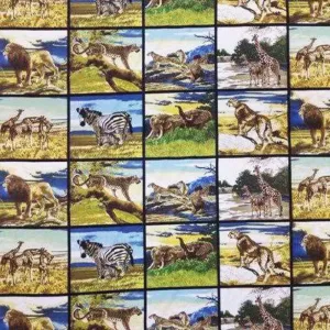 African Wildlife Tabling Material 235 cm