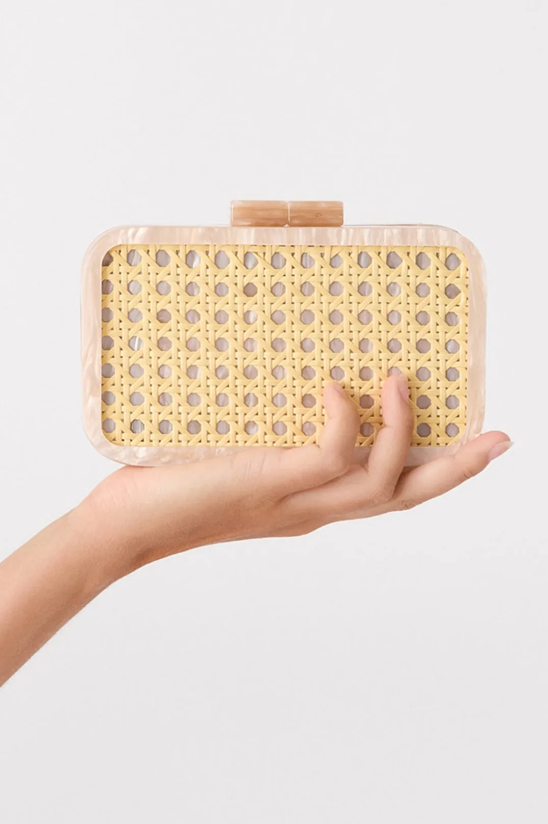 Aggie Weave & Resin Structured Clutch