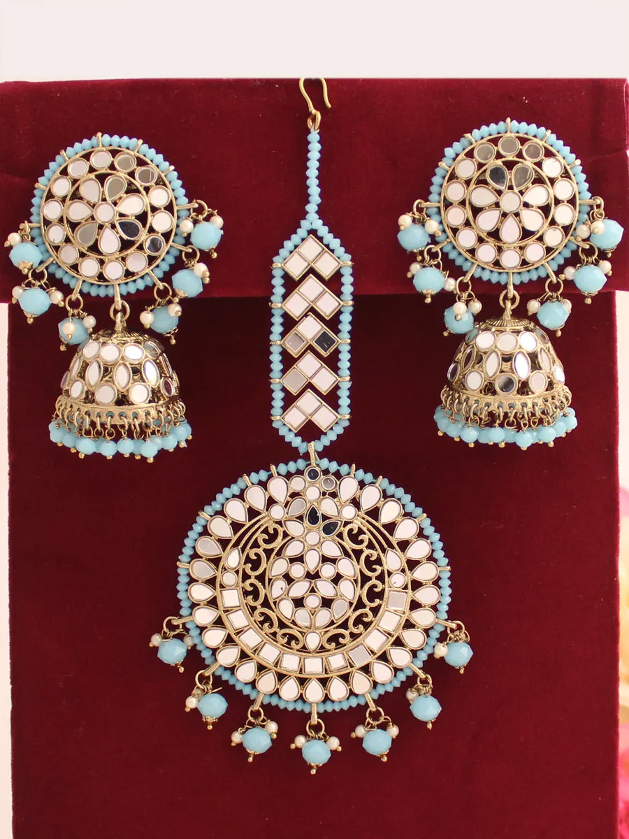 Aisha Mirror Earrings & Tikka