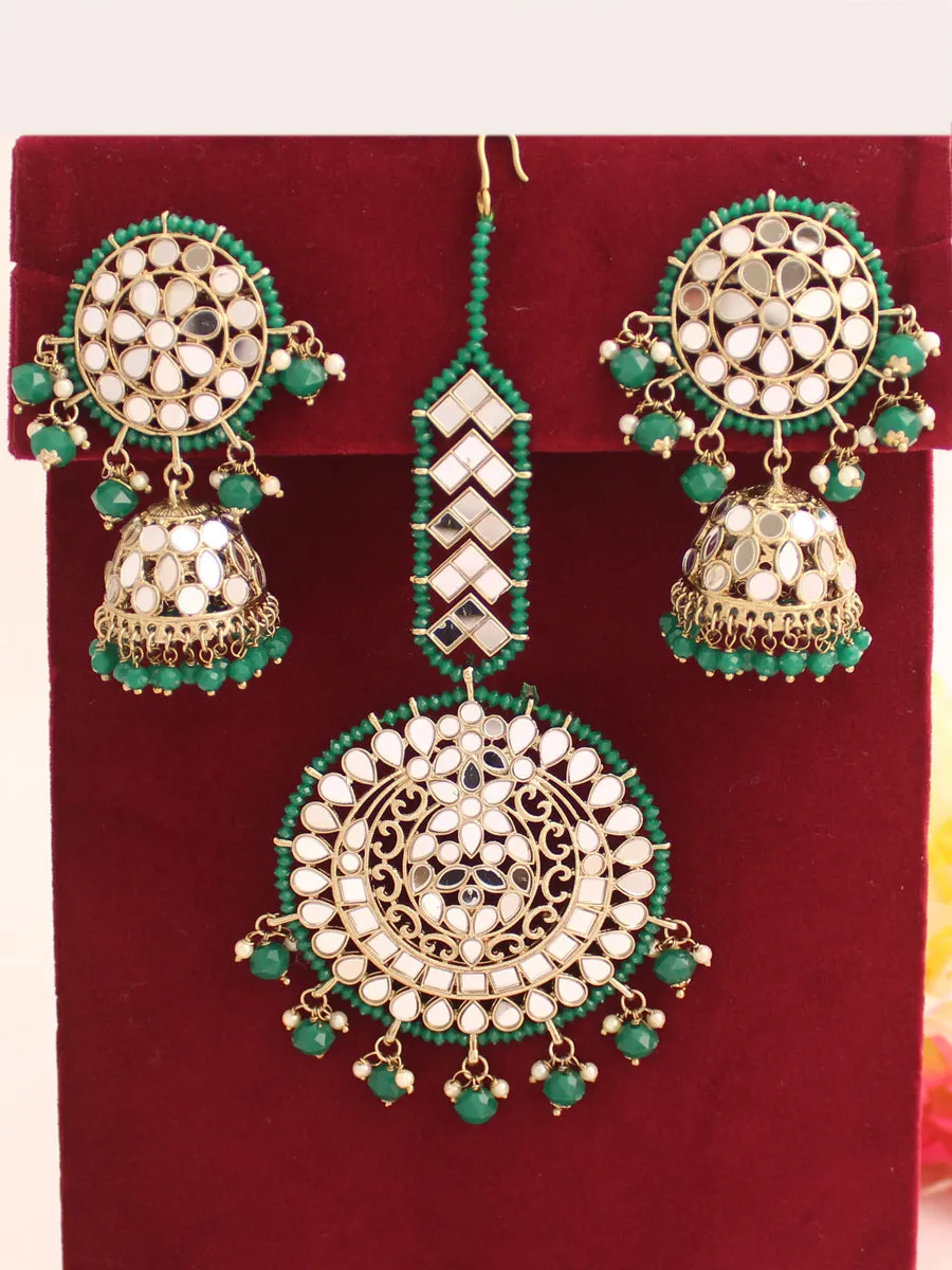 Aisha Mirror Earrings & Tikka