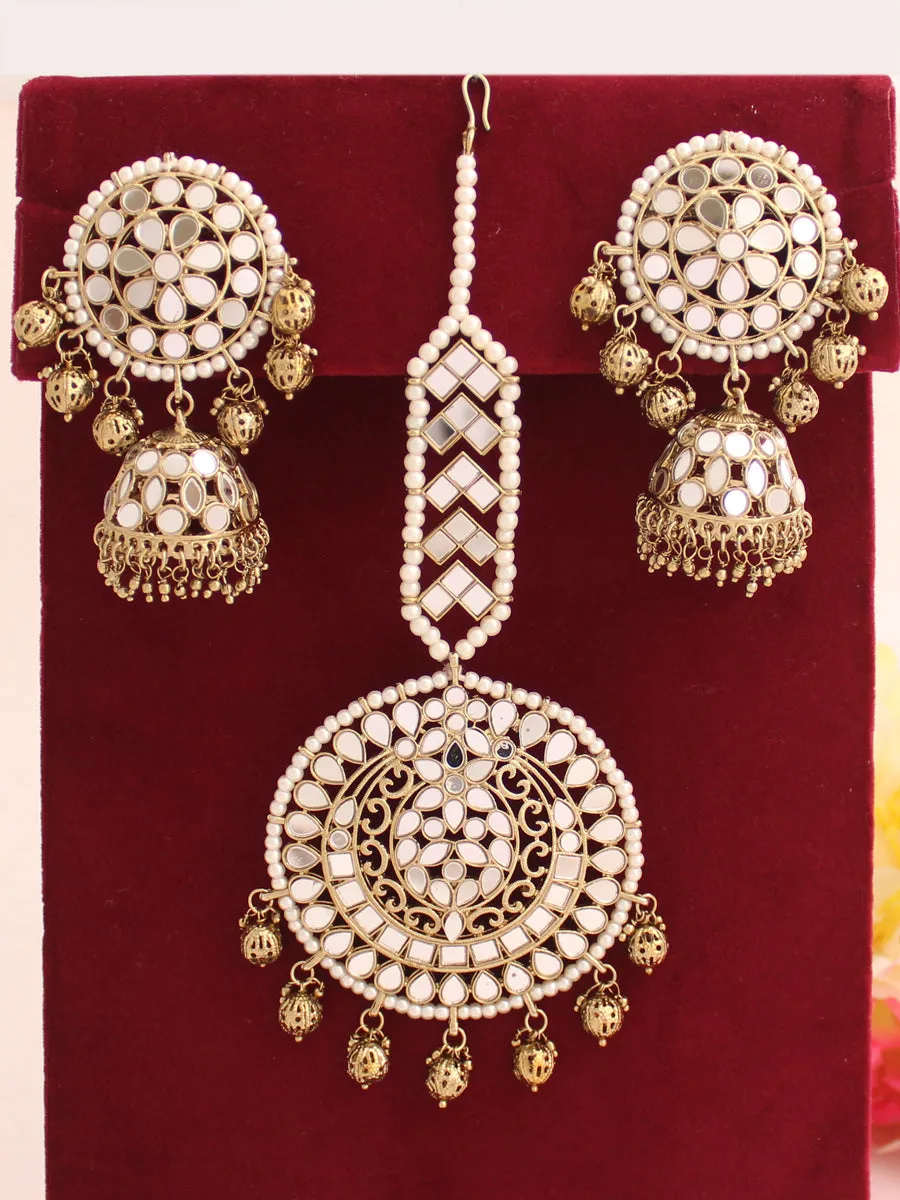 Aisha Mirror Earrings & Tikka