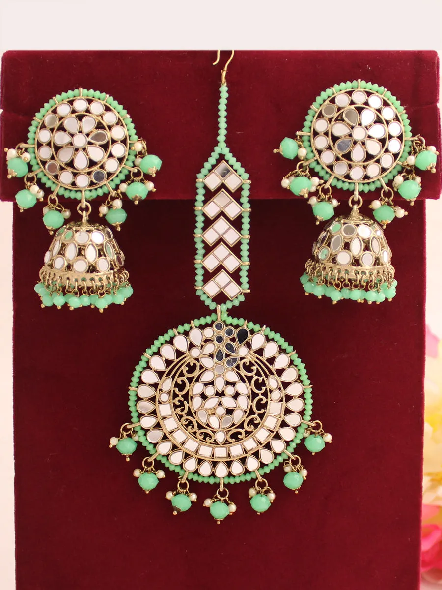 Aisha Mirror Earrings & Tikka