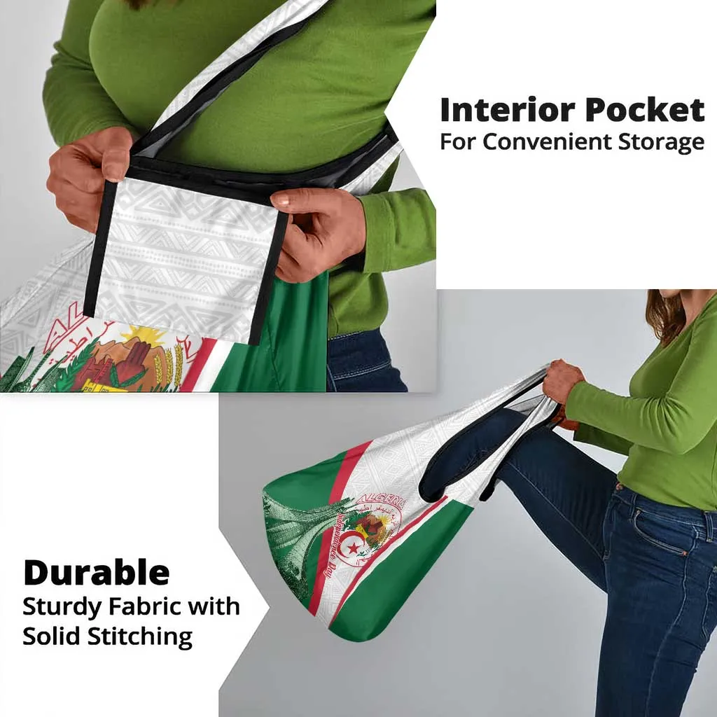 Algeria Independence Day Grocery Bag Coat Of Arms With Maqam Echahid LT15