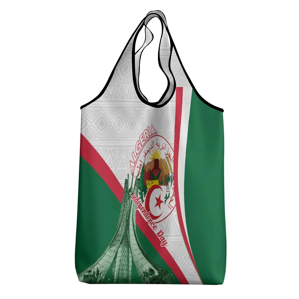 Algeria Independence Day Grocery Bag Coat Of Arms With Maqam Echahid LT15