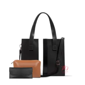 Allure 3 Pcs Black Tote Bag