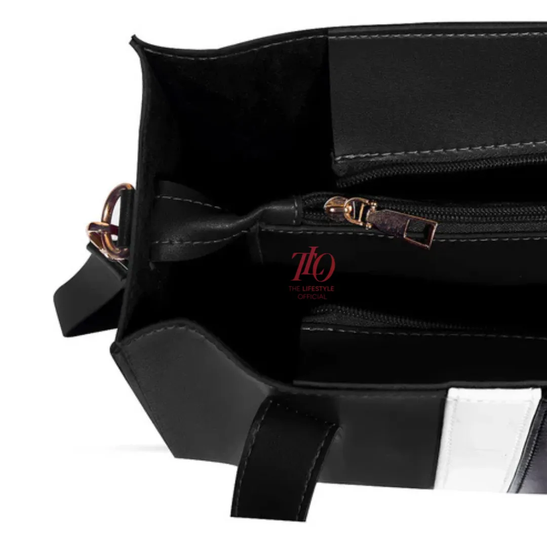 Allure 3 Pcs Black Tote Bag