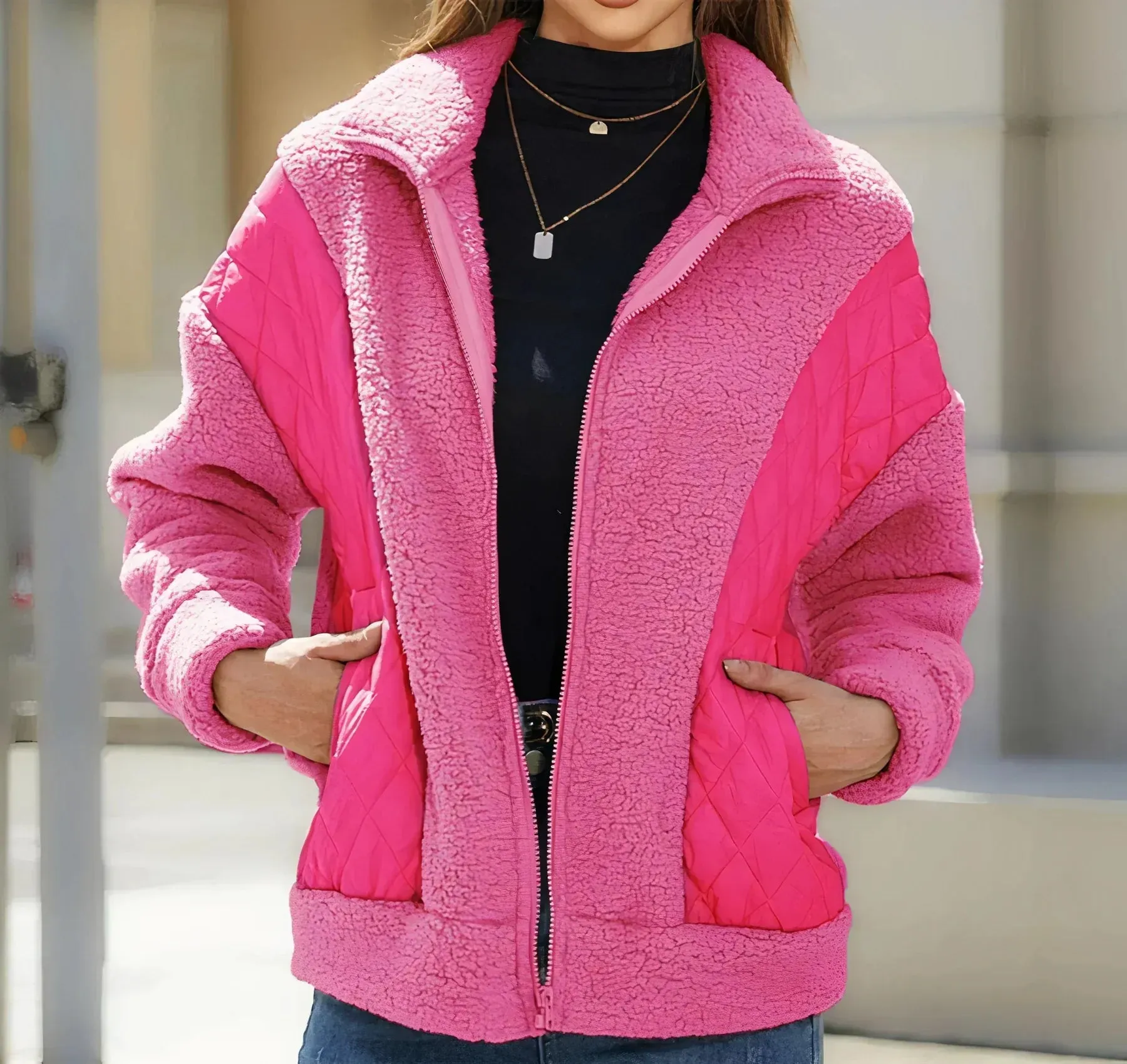 Amelia - Stilvolle Lässige Herbst Patchwork-Jacke für Damen