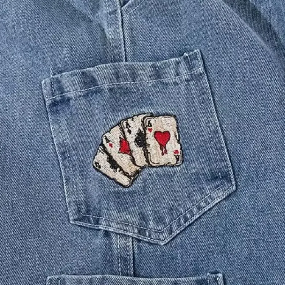 American Poker Letter Embroidered Shorts