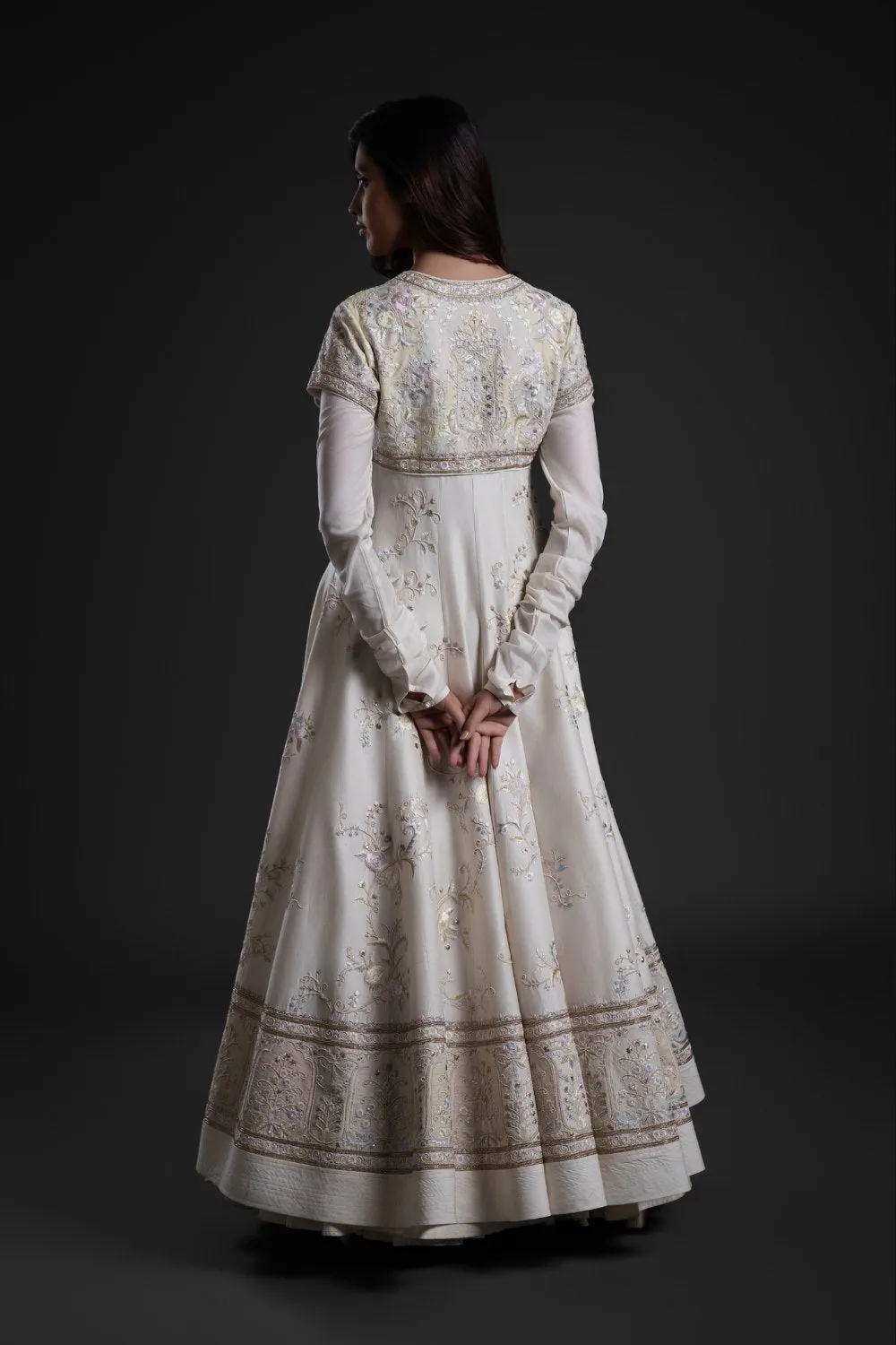 Anarkali Set in Chanderi & Organza