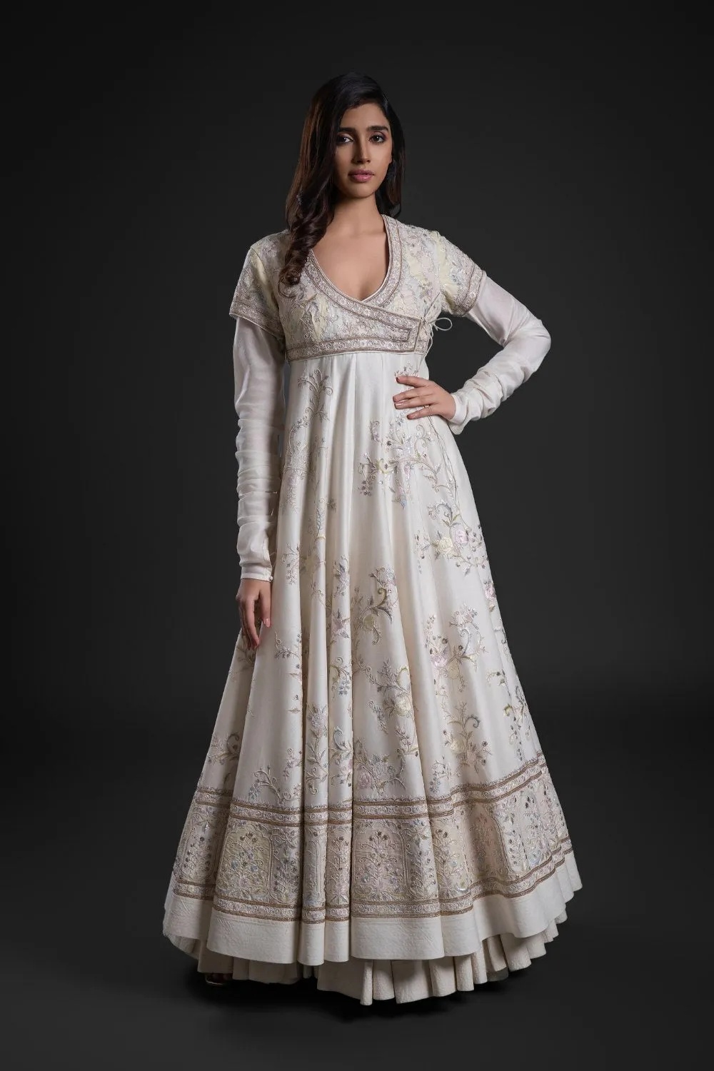 Anarkali Set in Chanderi & Organza