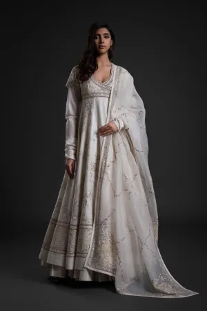 Anarkali Set in Chanderi & Organza