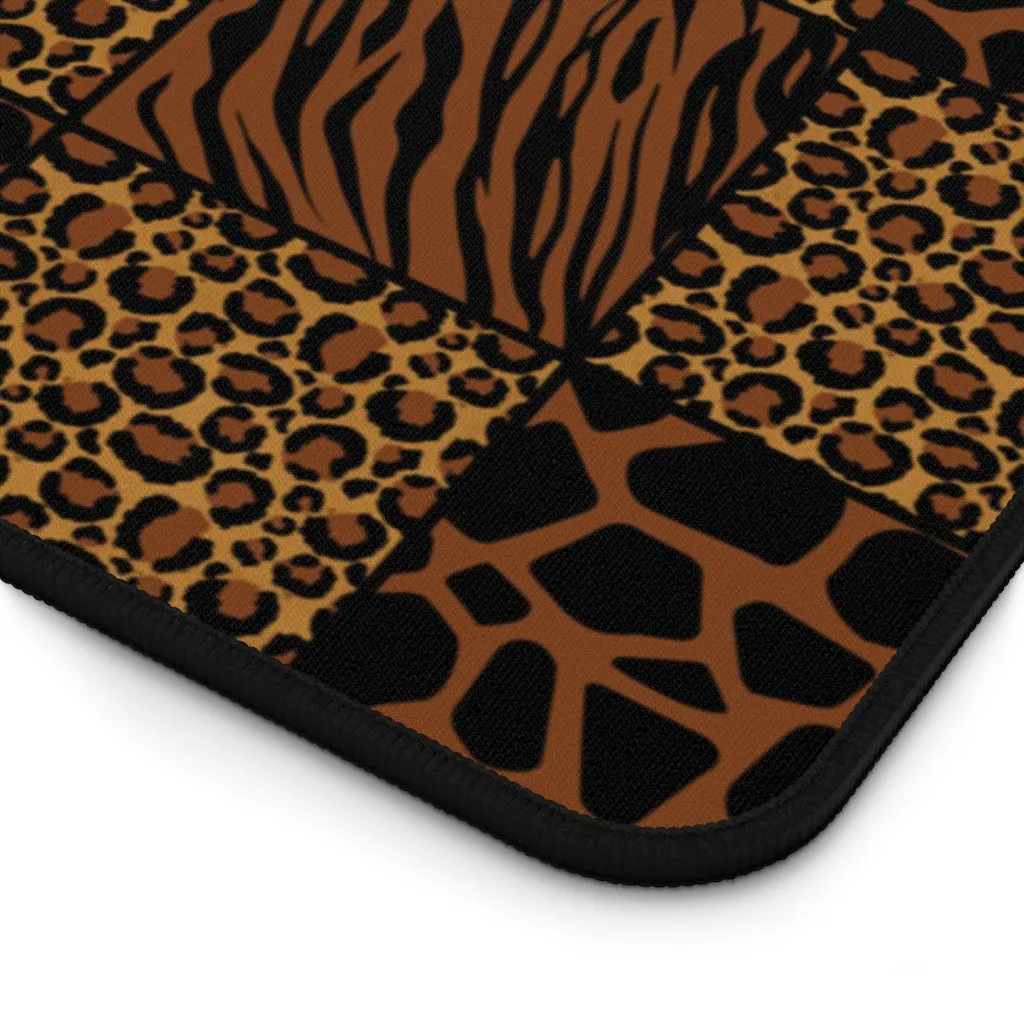 Animal Print Patchwork Style Pattern Desk Mat