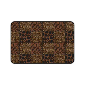 Animal Print Patchwork Style Pattern Desk Mat