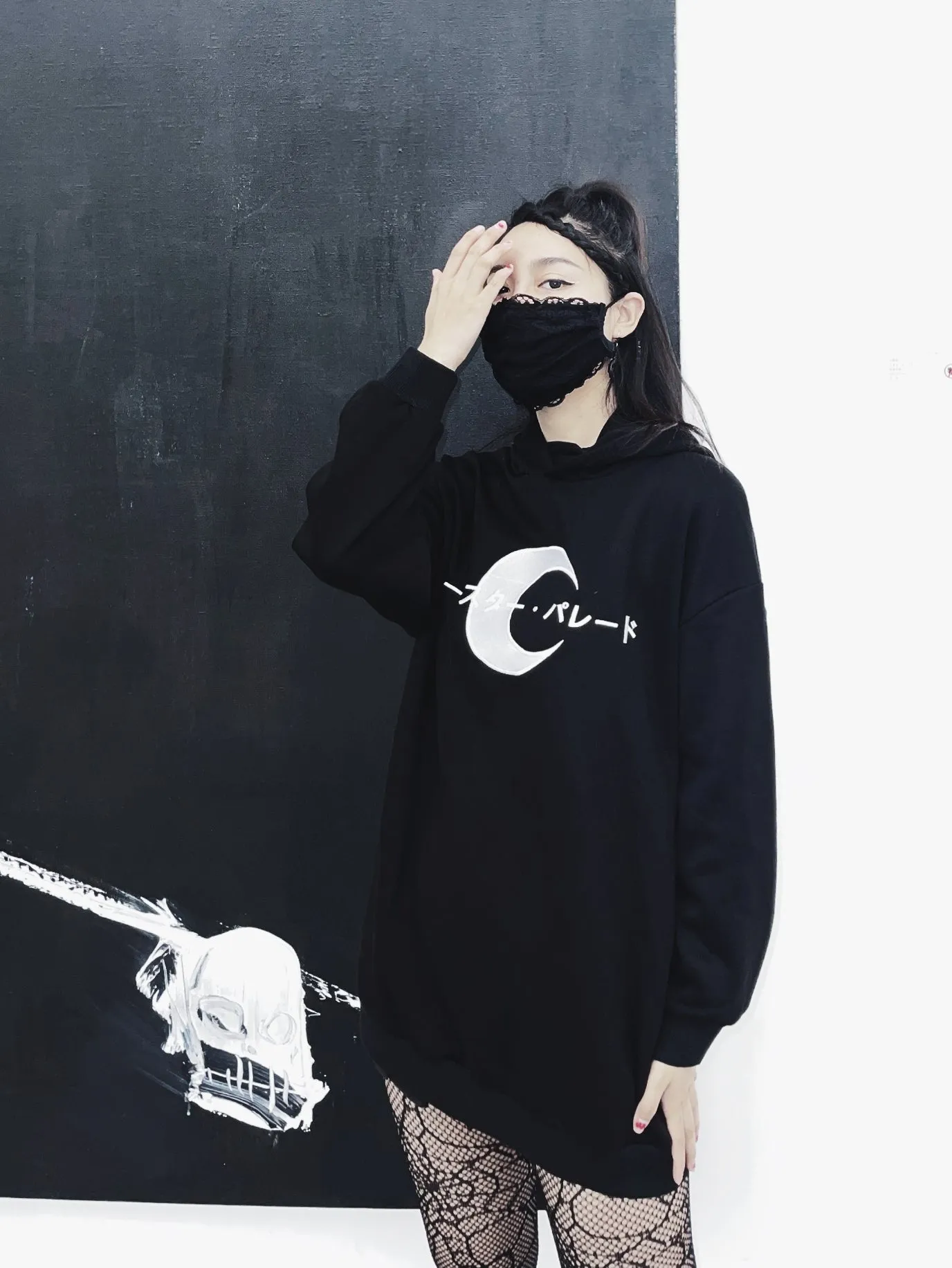 Anime Cartoon Hoodie Dark Loose Rock Punk Street Girl