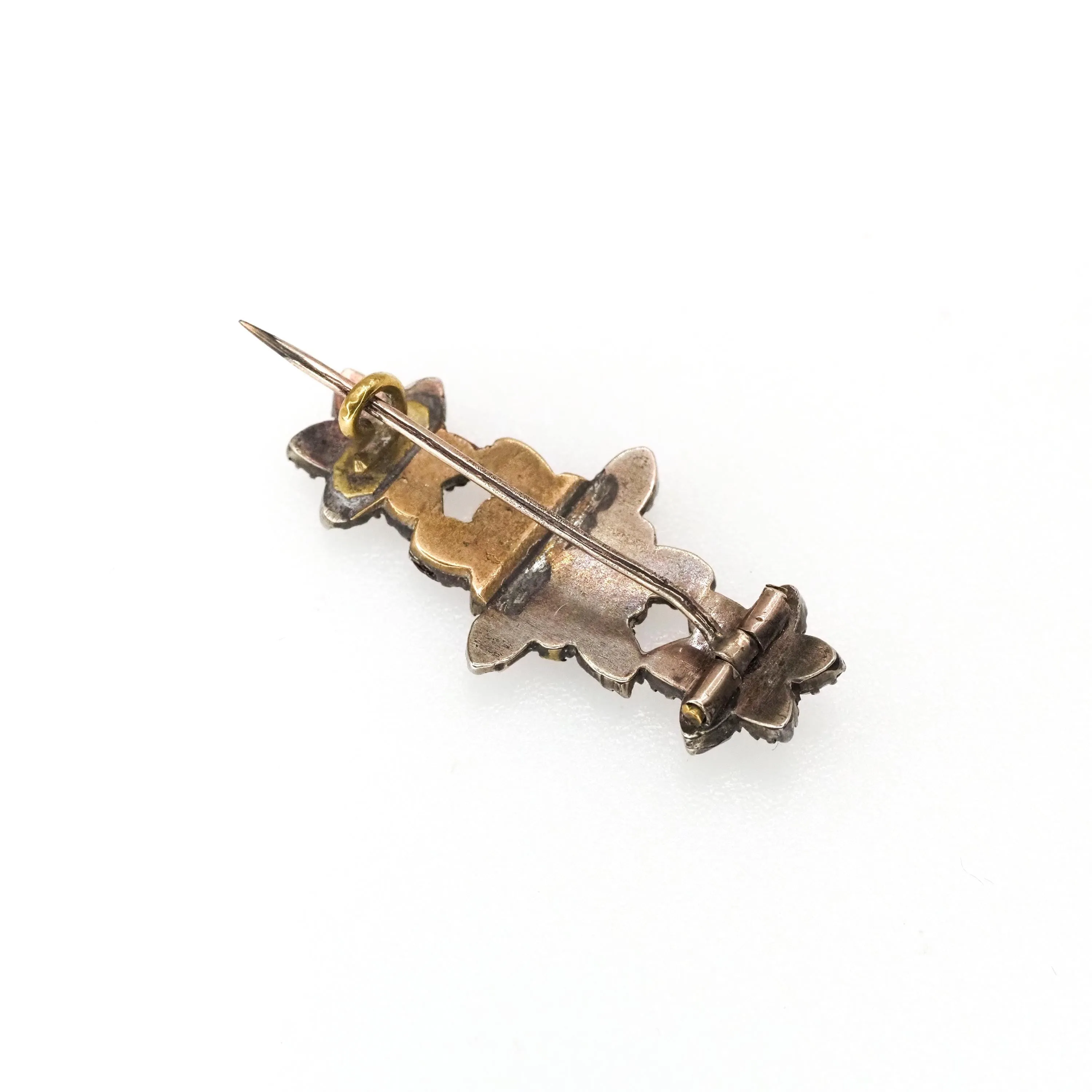 Antique 1880s Victorian Bohemian Garnet Brooch - Late Victorian Czech Garnet and Gilt Three Star Celestial Unisex Brooch - Red Gem Brooch