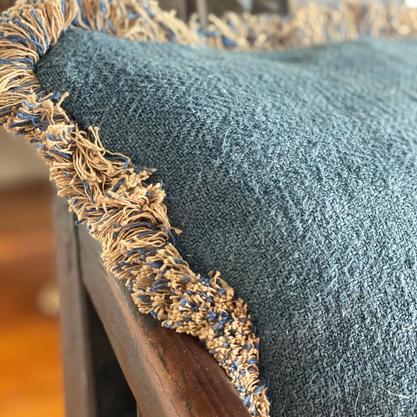 Antique Hungarian Handwoven Hemp Pillow – Rustic, Unique & Timeless Decor