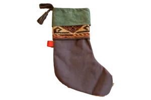 Antique Rug Fragment Stocking Green