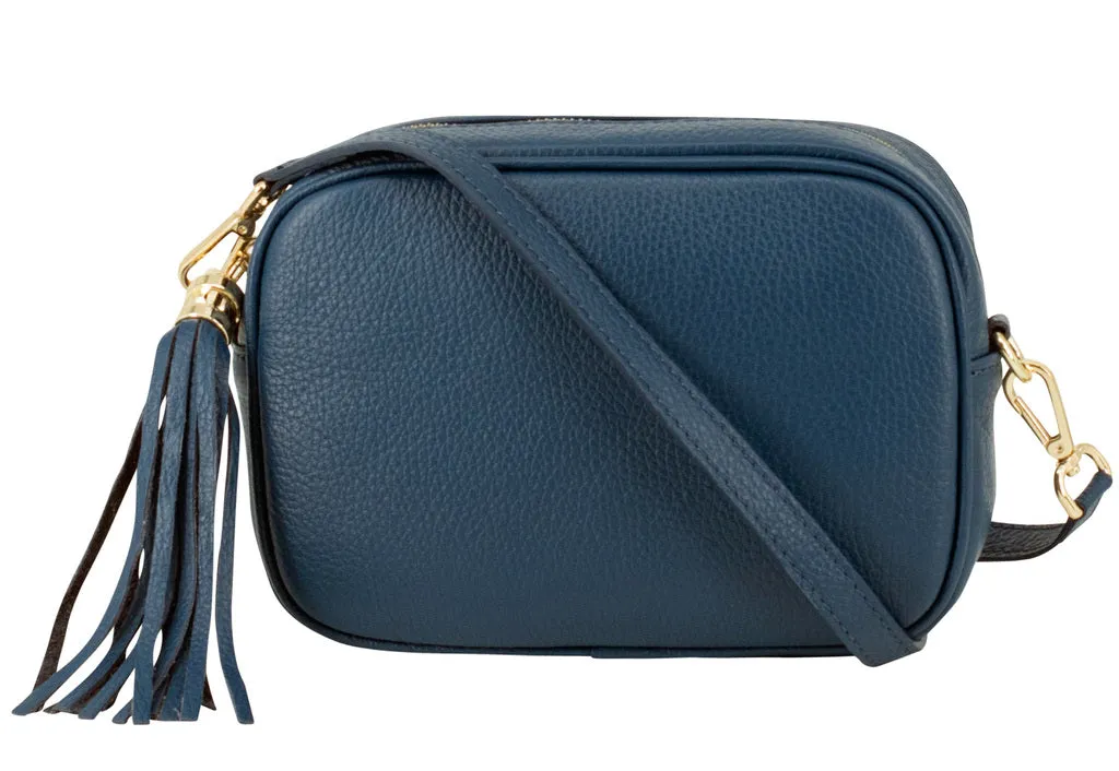 Apple Green Leather Tassel Cross Body Bag