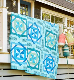 APQ Sea and Sky Quilt Fabric Kit, A Thousand Steps Fabric by Sarah Maxwell, 84 1/2" April 2025 Issue