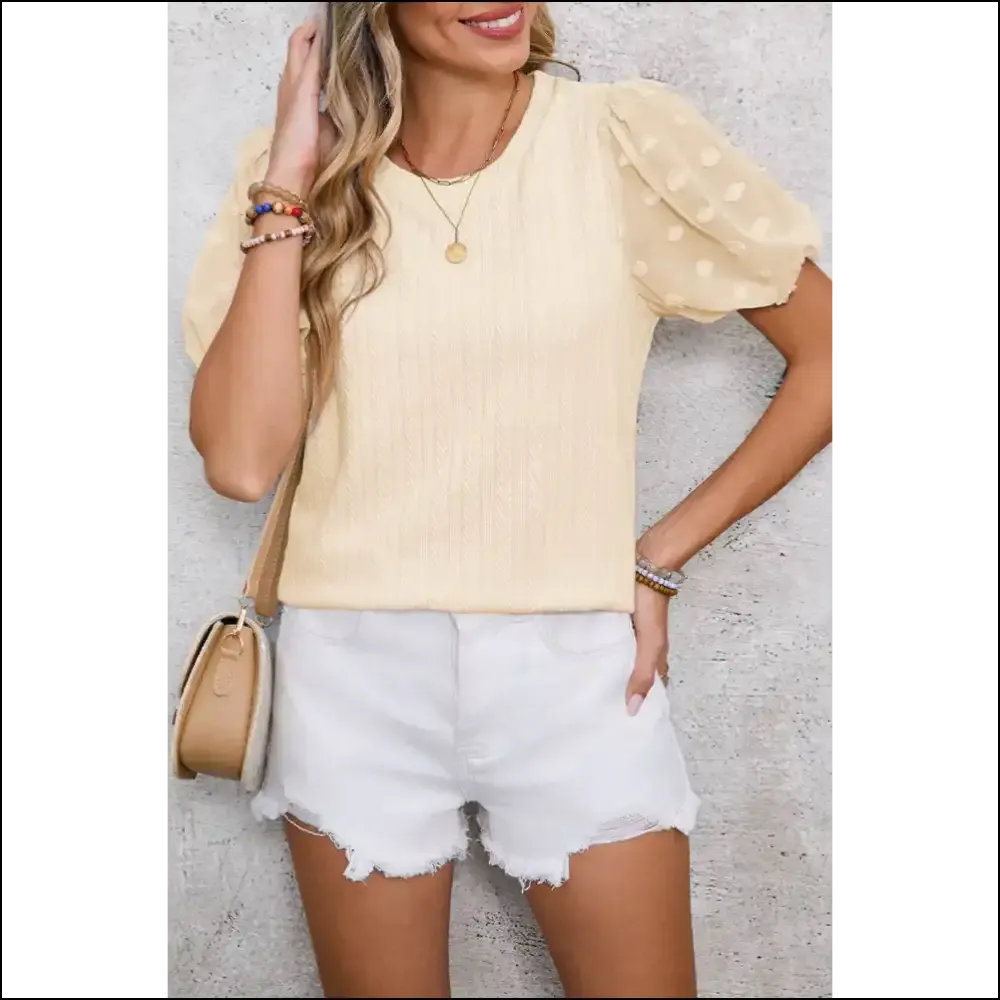 Apricot Swiss Dot Mesh: your Blouse just Got Funnier