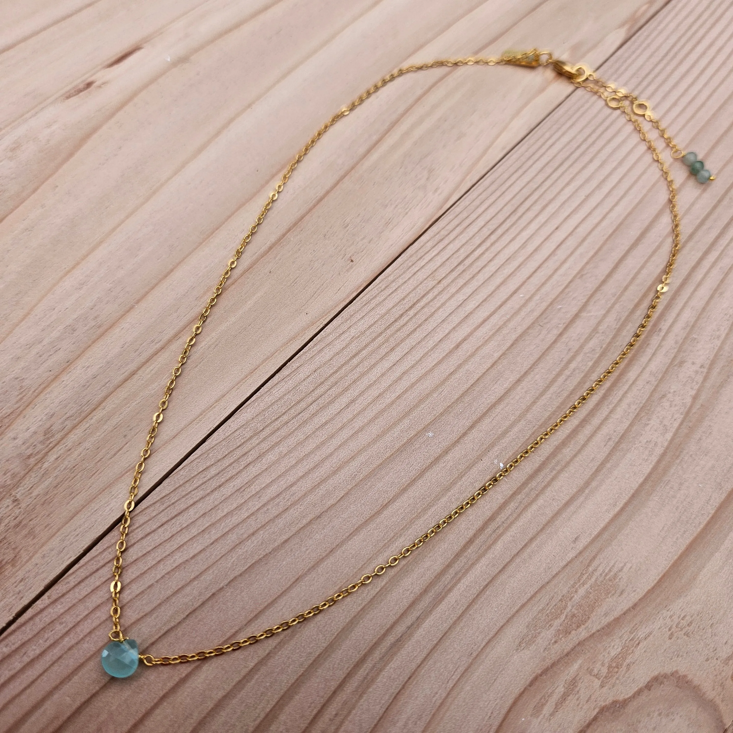 Aqua Chalcedony Natural Nomad Necklace