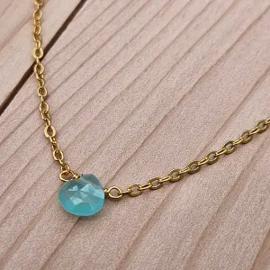 Aqua Chalcedony Natural Nomad Necklace